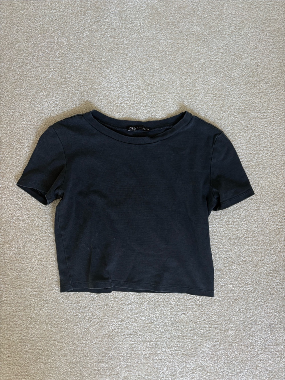 Zara Black Crew Neck Tee